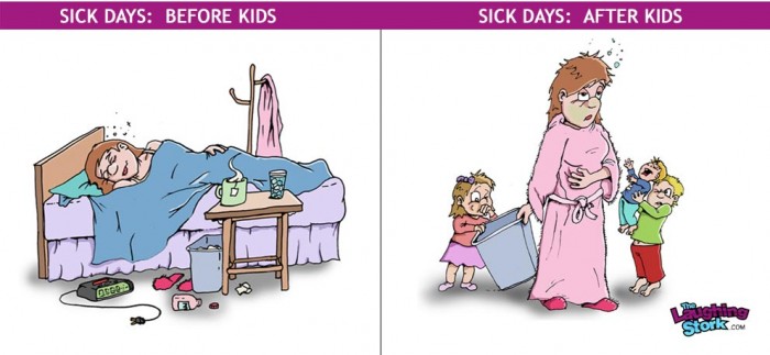 Sick days with kids memes