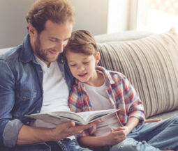dad reads to his child