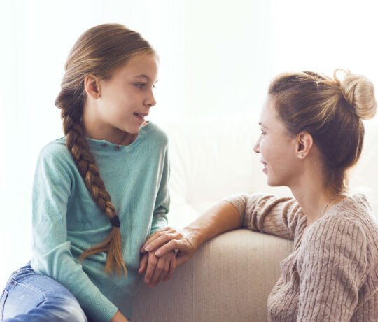 mom and daughter talk
