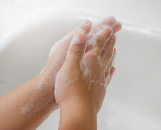 washing hands
