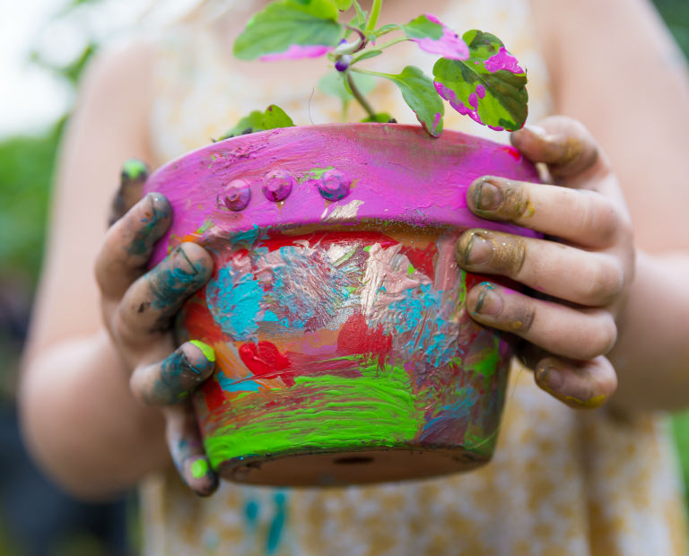 painted flowerpot