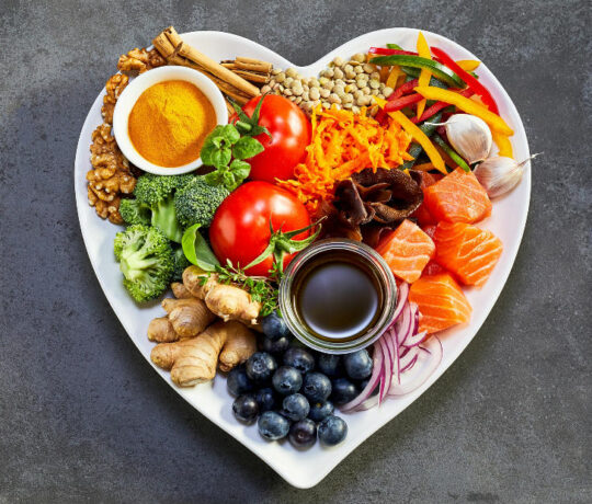 healthy food heart shaped