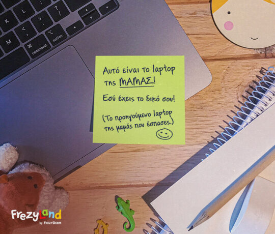 Αυτό είναι το λάπτοπ της μαμάς. Εσύ έχεις το δικό σου (το προηγούμενο λάπτοπ της μαμάς που έσπασες).