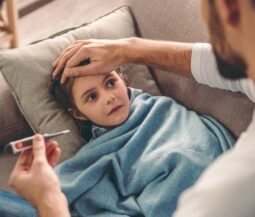little girl with fever