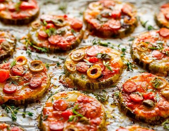 zucchini pizzas