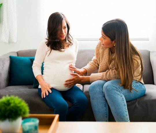 pregnant lady with friend