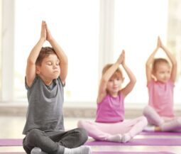 Kids doing yoga