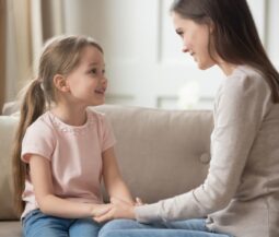 girl talking with a woman