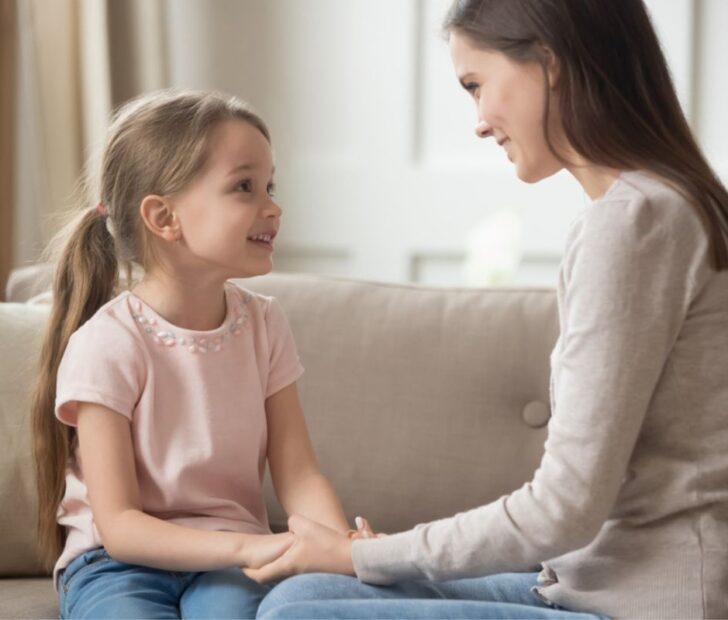 girl talking with a woman