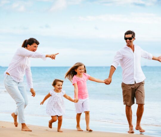 family at the beach