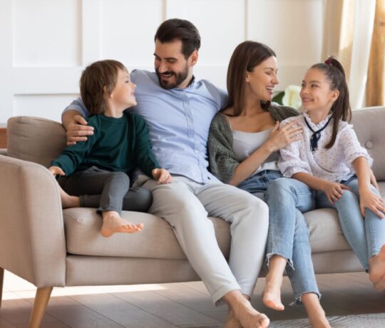 family on the couch
