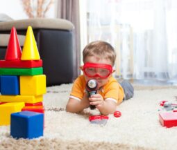 kid playing in the house