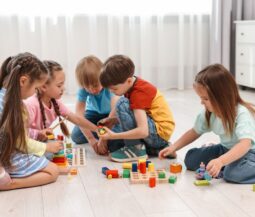 Kids playing in the school