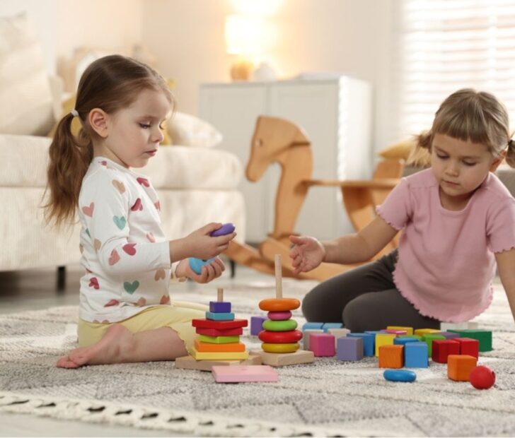 little girls playing