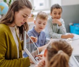 Students with teacher